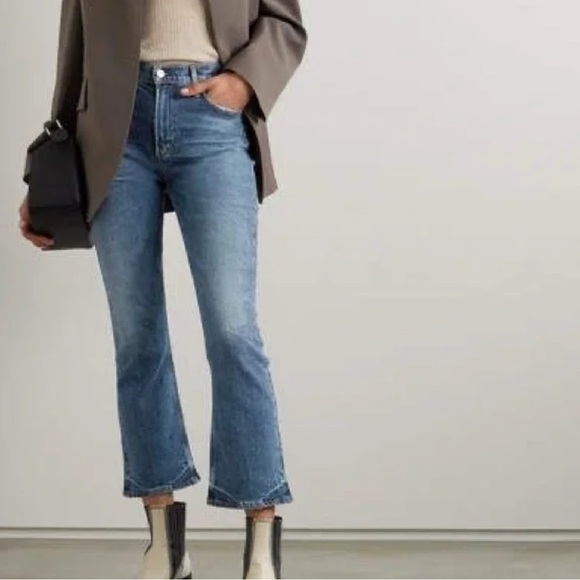 Citizens of Humanity Demy Cropped Flare Jeans Size 27 Ripped Distressed Elevated